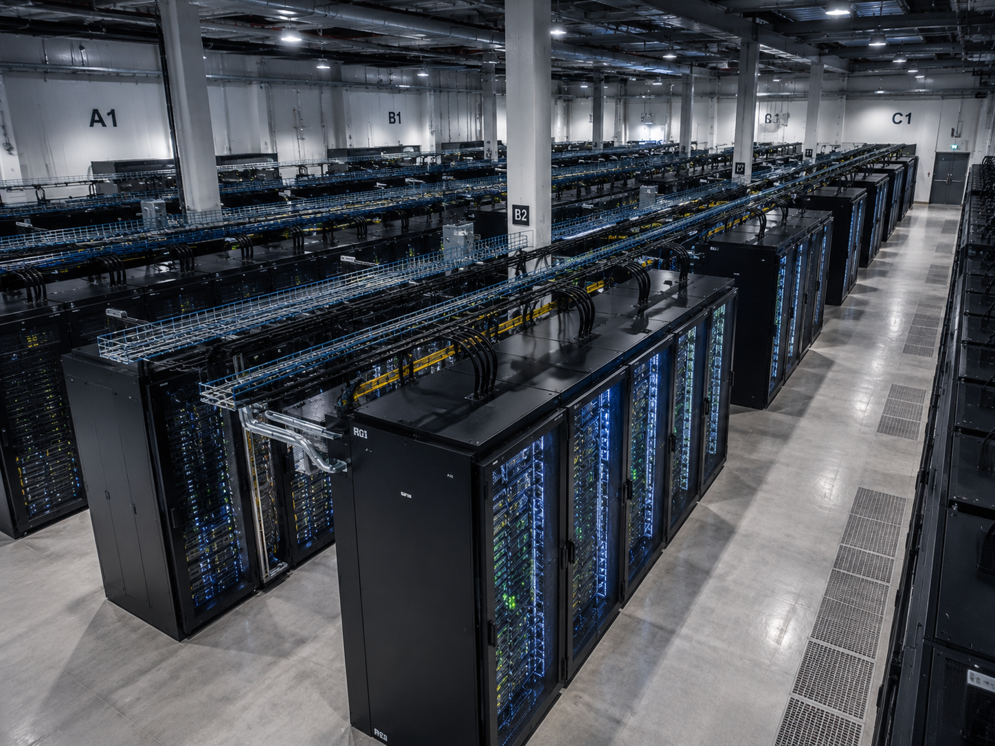 Data center server rows